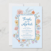 Fresh off the Market Blue Bridal Shower Invitation (Devant)