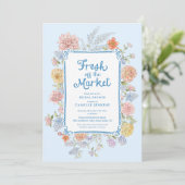 Fresh off the Market Blue Bridal Shower Invitation (Debout devant)