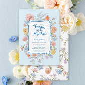 Fresh off the Market Blue Bridal Shower Invitation