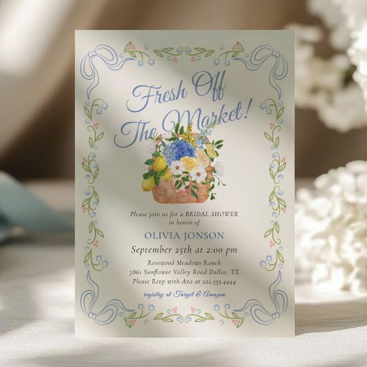 Fresh Off The Market Boeren Bloemen Vrijgezellenfe Kaart
