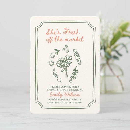 Fresh Off the Market Bridal Shower Invitation (Debout devant)