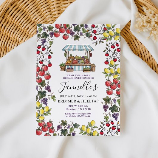 Fresh Off The Market Bridal Shower Invitation