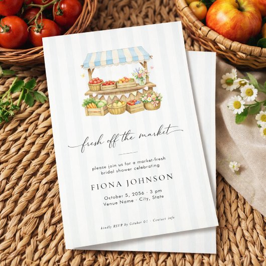 Fresh Off The Market Bridal Shower Invitation