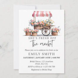 Fresh Off The Market Bridal Shower Invitation Temp Kaart