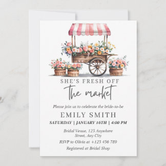 Fresh Off The Market Bridal Shower Invitation Temp Kaart