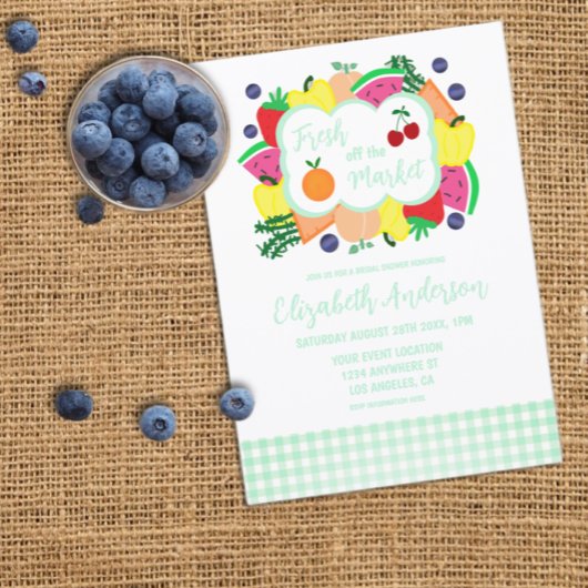 Fresh Off The Market Bridal Shower Kaart