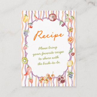Fresh Off The Market Bridal Shower Recipe Informatiekaartje