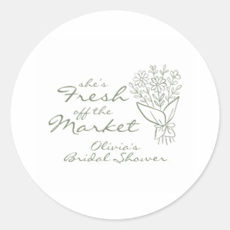 Fresh off the Market Bridal Shower Ronde Sticker