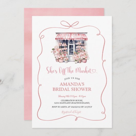 Fresh Off the Market Bridal Shower Uitnodiging (Voorkant / Achterkant)