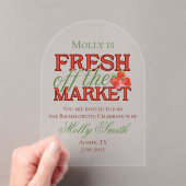 Fresh Off the Market - Gepersonaliseerde moderne b Acryl Uitnodigingen (Insitu (Draagbaar))