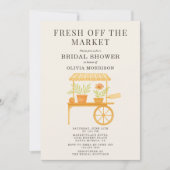 Fresh Off the Market QR Code Bridal Shower Kaart (Voorkant)