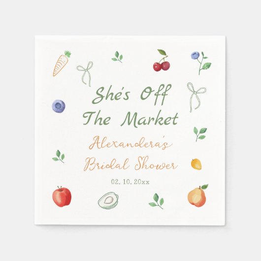 Fresh Off the Market Vrijgezellenfeest Servet (Voorkant)
