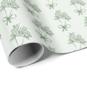 Fresh Off the Market Whimsical Hand getekend Groen Cadeaupapier (Rol Hoek)