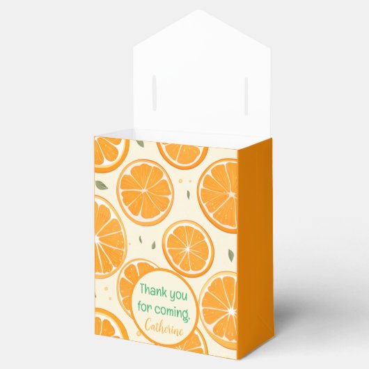 Fresh Orange Slice Pattern – Bright Citrus Fruit Bedankdoosjes (Geopend)
