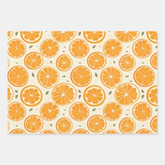 Fresh Orange Slice Pattern – Bright Citrus Fruit  Inpakpapier Vel (Voorkant)