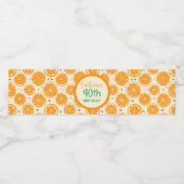 Fresh Orange Slice Pattern – Bright Citrus Fruit  Waterfles Etiket (Enkel label)