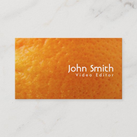 Fresh Orange Video Editor Carte de visite (Devant)