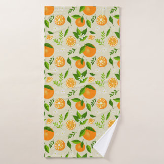 Fresh oranges with flowers and leaves