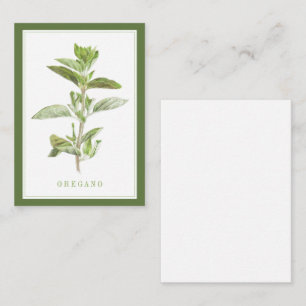 FRESH OREGANO 3.5x2.5 Platte Kaart / Groen Notitiekaartje