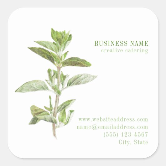 FRESH OREGANO Biz ID Grote Vierkante Stickers (Voorkant)