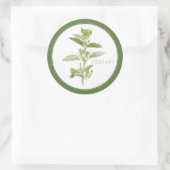 FRESH OREGANO Grote ronde Stickers (+tekst) Groen (Tas)