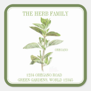 FRESH OREGANO Grote Vierkante Envelop Afdichtingen Vierkante Sticker