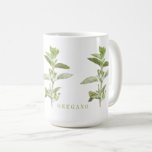 FRESH OREGANO Tall White Mok (Voorkant rechts)