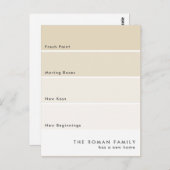 Fresh Paint Chip Bewegende Aankondiging Beige Briefkaart (Voorkant / Achterkant)