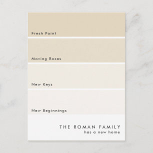 Fresh Paint Chip Bewegende Aankondiging Beige Briefkaart