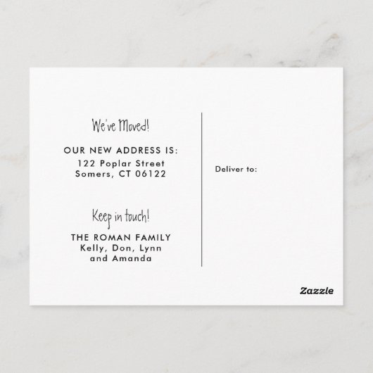 Fresh Paint Chip Moving Aankondiging Geel Briefkaart (Achterkant)