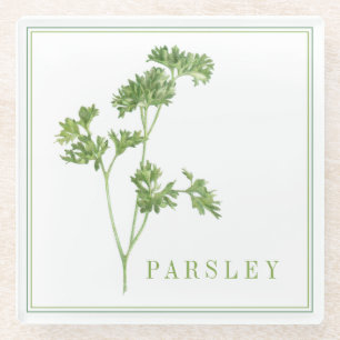 FRESH PARSLEY Glass Beverage Coaster Glazen Onderzetter