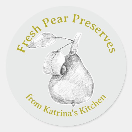 Fresh Pear Preserves Kitchen Fruit Gift Label (Voorkant)