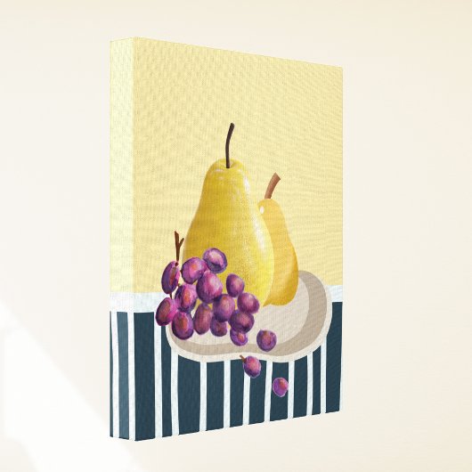 Fresh Pear stilleven met moderne twist Canvas Afdruk
