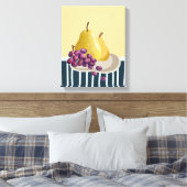 Fresh Pear stilleven met moderne twist Canvas Afdruk (Insitu (Slaapkamer))