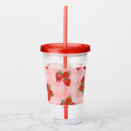 Fresh Picked Tumbler  Strawberry Fruit Acrylic Cup Acryl Drinkbeker