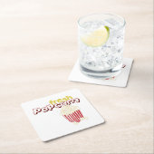 Fresh Popcorn Vierkante Kartonnen Onderzetter (Insitu)