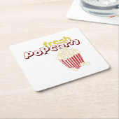 Fresh Popcorn Vierkante Kartonnen Onderzetter (Schuin)