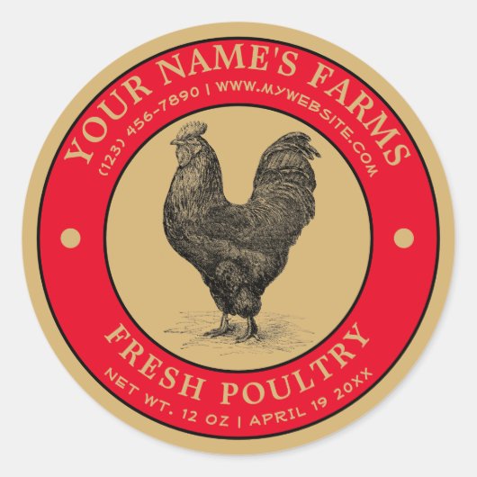 Fresh Poultry Label Sjabloon (Voorkant)
