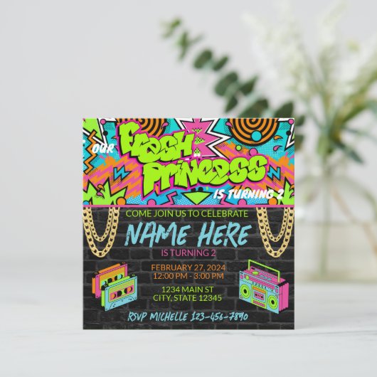 Fresh Princess Invitation Anniversaire (Debout devant)