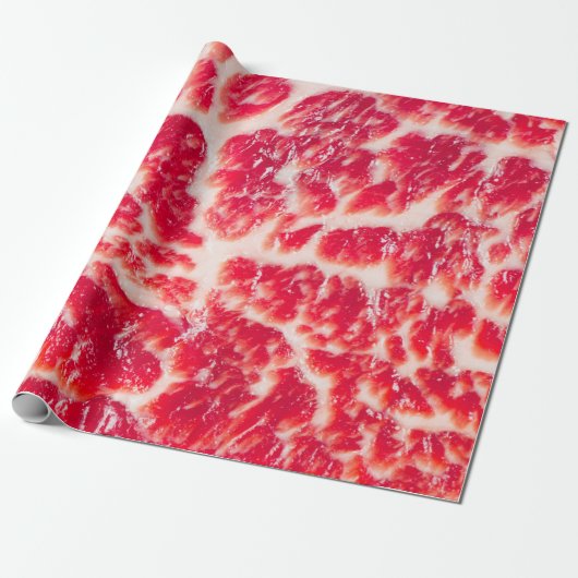 Fresh raw beef steak marbled meat texture close up cadeaupapier (Uitgerold)