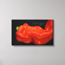 Fresh Red Bell Pepper Canvas Afdruk