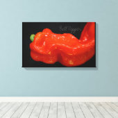Fresh Red Bell Pepper Canvas Afdruk (Insitu (Houten vloer))
