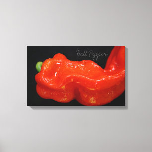 Fresh Red Bell Pepper Canvas Afdruk