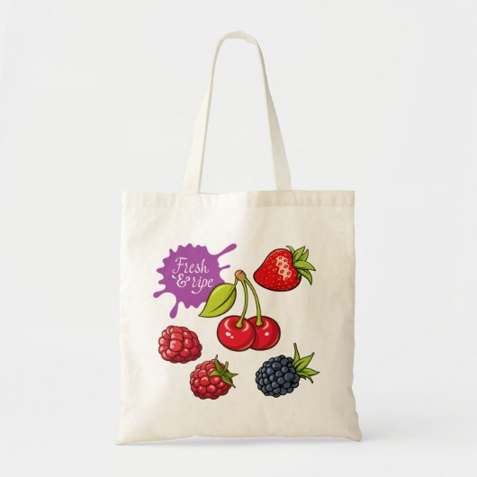 Fresh Red Berries and Cherries Tote Bag (Voorkant)