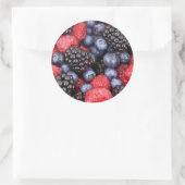 Fresh Red Blue en Paarse bessen Ronde Sticker (Tas)