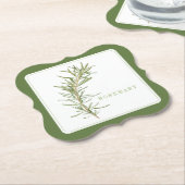 FRESH ROSEMARY Bracket Papier Onderzetters +tekst  (Gekanteld)