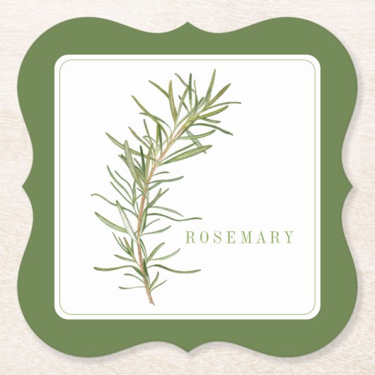 FRESH ROSEMARY Bracket Papier Onderzetters +tekst  (Voorkant)