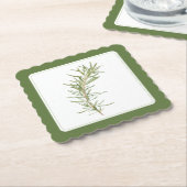 FRESH ROSEMARY Scallop Square Onderzetter - tekst  (Gebogen)