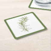 FRESH ROSEMARY Square Paper Onderzetters (-tekst)  (Schuin)
