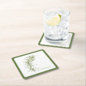 FRESH ROSEMARY Square Paper Onderzetters (+tekst)  (Insitu)